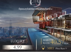 ขายถูกคอนโด Life Asoke Hype ห้องนี้ตกแต่ง built in สวย พร้อมเข้าอยู่