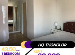 คอนโด HQ Thonglor 1 ห้องนอนตกแต่งแบบ minimal เรียบๆ ห้องว่างเช่าราคาดี