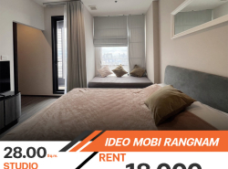 คอนโด Ideo Mobi Rangnam ห้องแบ่งได้เป็นสัดส่วนลงตัว ตกแต่งพร้อมอยู่ เช่าราคา 18,000 บาท*