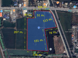 ขาย ที่ดิน บางบัวทอง ติดถนนวัดลาดปลาดุก เนื้อที่ 23 ไร่